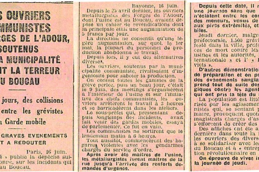 Article du journal La Liberté. 1930 